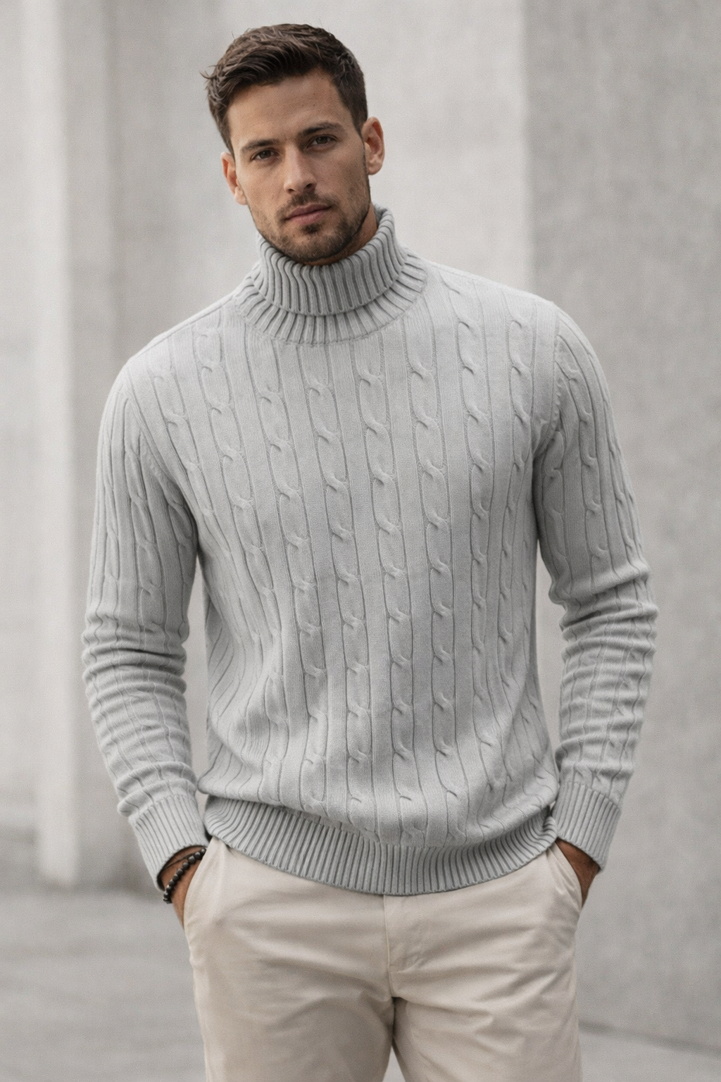 Brian | Cable Knit Turtleneck Sweater